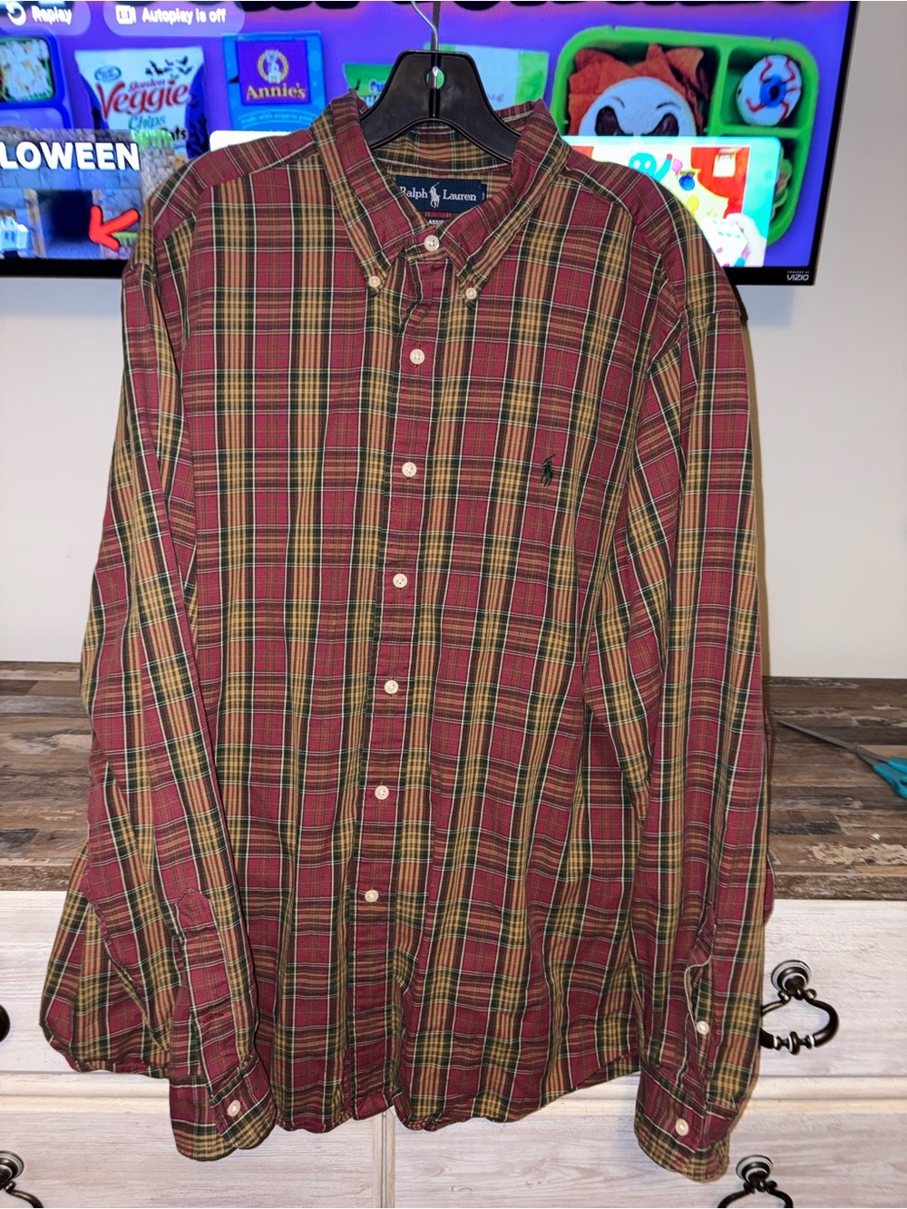 Lot of 2 Ralph Lauren Plaid Button-Down Shirts